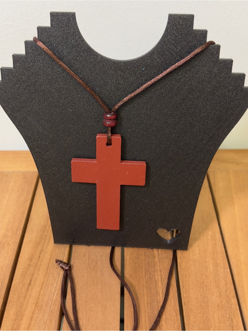 5 for 25 Wood Cross Pendant Necklace Adjustable Cord Christian Faith Jewelry